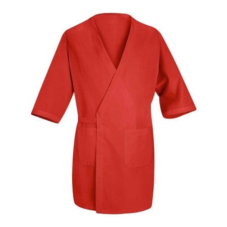 Vf Imagewear Red Kap Collarless Butcher Wrap, Red, Polyester/Combed Cotton, 2XL WP10RDRGXXL